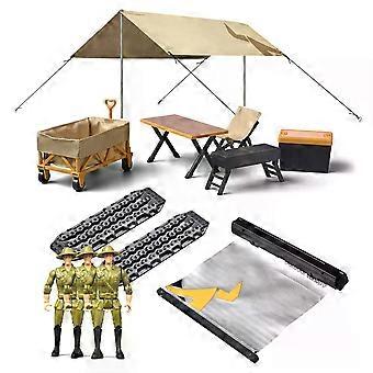 Simulation MN85K Seitenmarkise Campingzelt Sandleiter Tisch und Stühle Dekoration für 1/12 RC Car MN D90 MN98 MN99S MN86