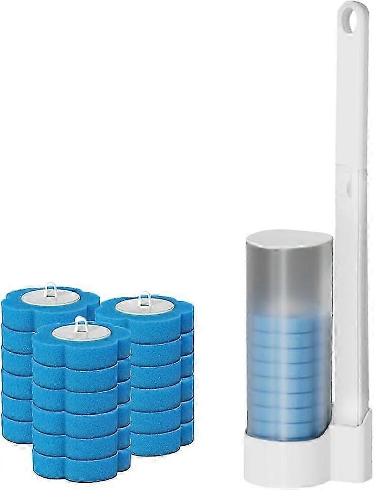 Toilet Wand Kit, Disposable Toilet Brush with Holder, with 24 Toilet Wand Replacement Heads