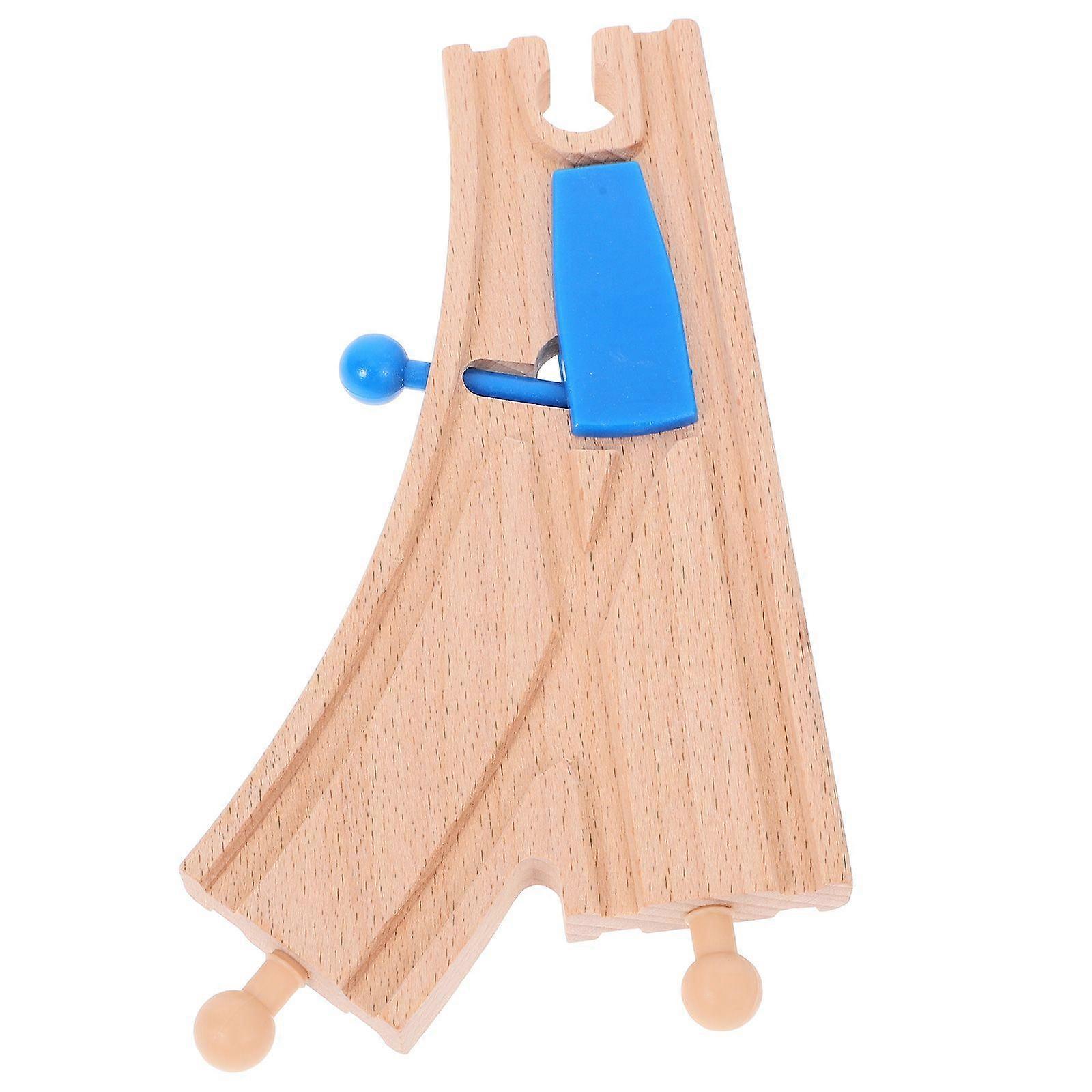 2pcs Wooden Train Track Switch with Curved Track Toddler Train Set Compatible with Major Wooden Train Brands for Track Scene Layout Toy