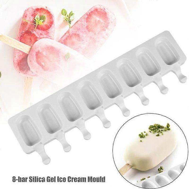 8 Cell Silicone Ice Cream Mold Portable DIY Popsicle Juice Maker for Home