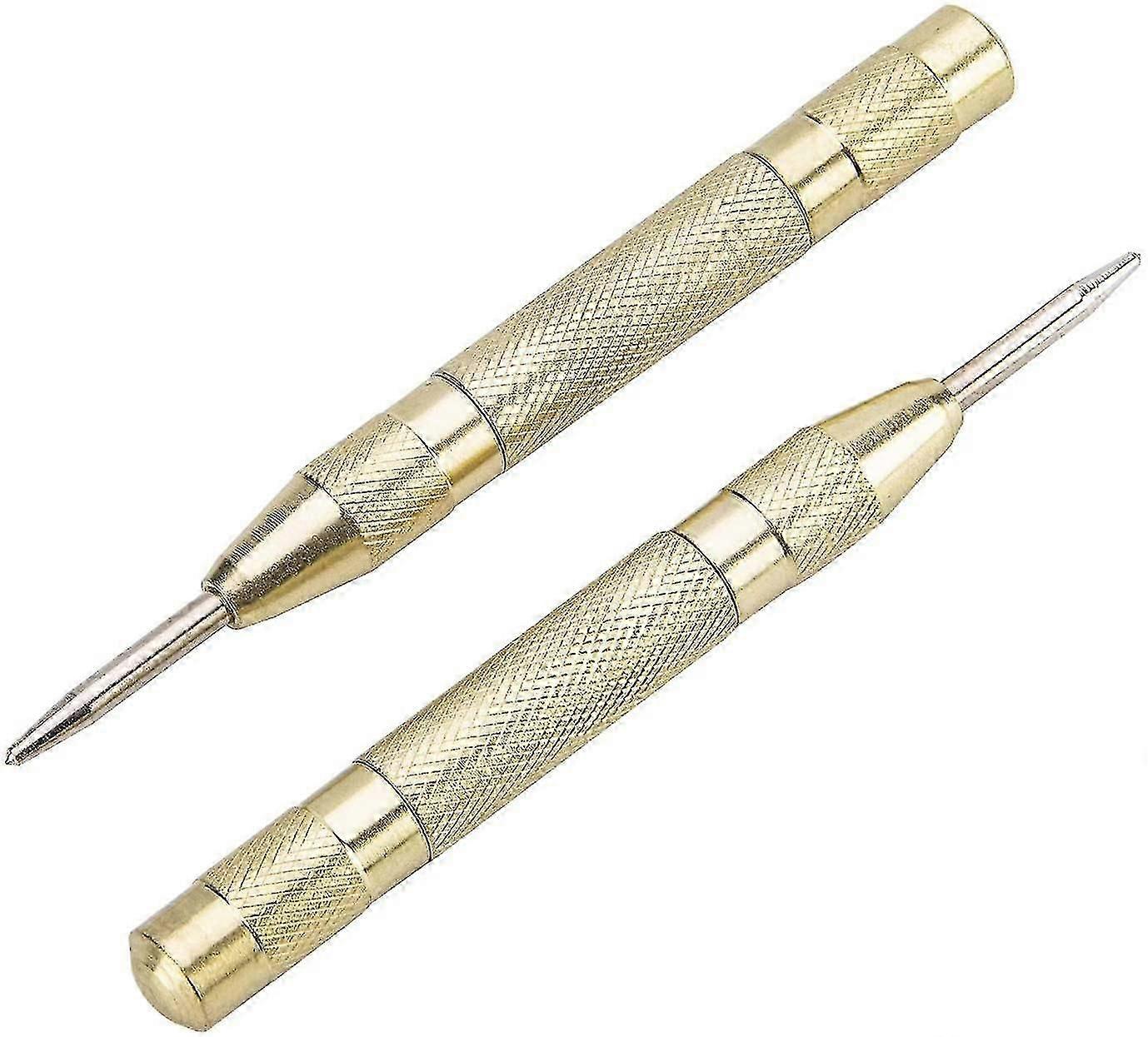 2PCS Automatic Center Punch, 13cm Heavy Duty Brass Spring Center Punch Automatic