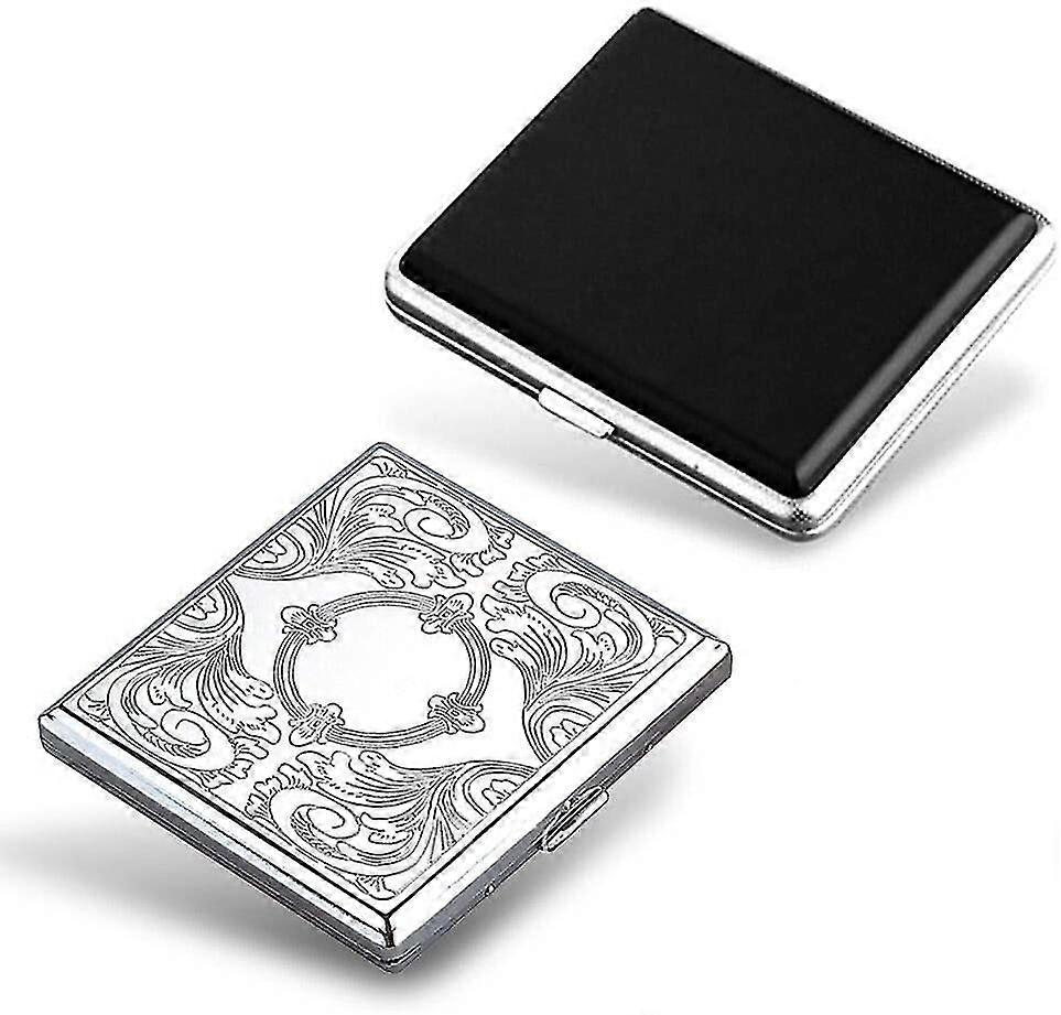 2 stykker skinn og metall sigarett sak for 20 sigaretter
