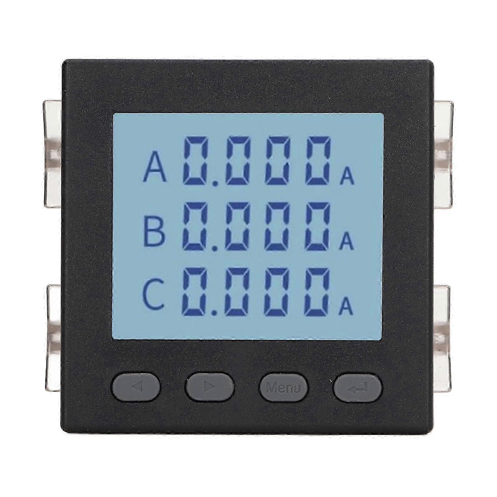 Multifunctional Power Meter 3 Phase Black Voltage Ampere Meter for Distribution Automation AC220V