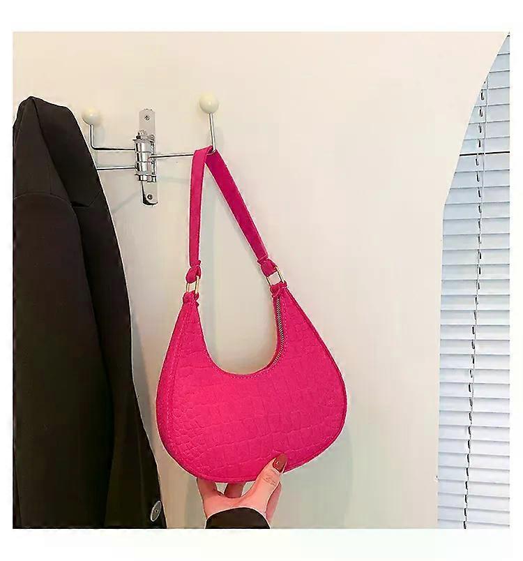 Casual Shoulder Handbag Bag Women Felt Stone Pattern Underarm Bag Fashion Temperament Korean Version Winter Purse