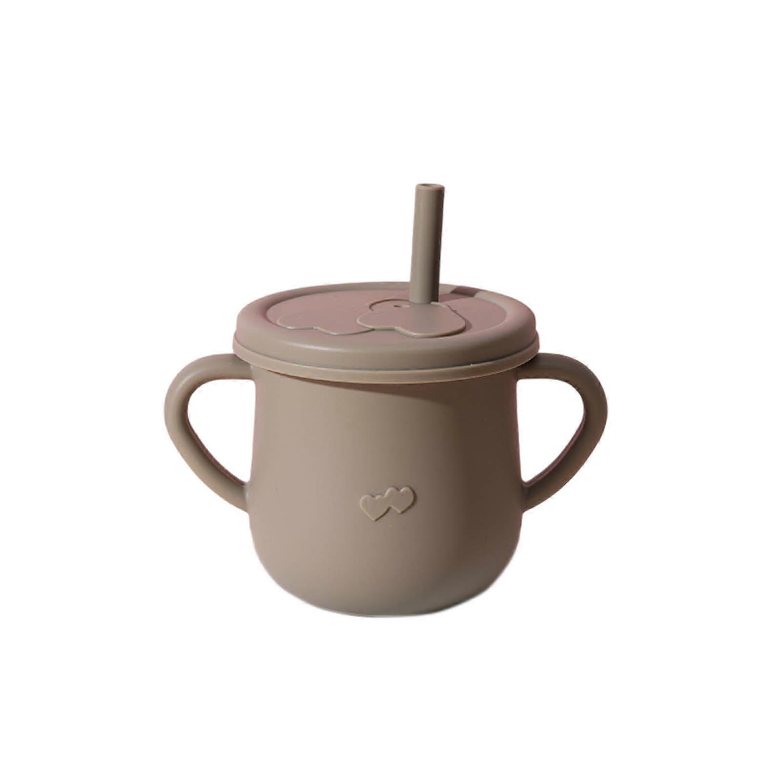 Silicone Cups With Straw Feeding Cups With 2 Handles And For Infants Random Designss For Drinks And Snacks Home