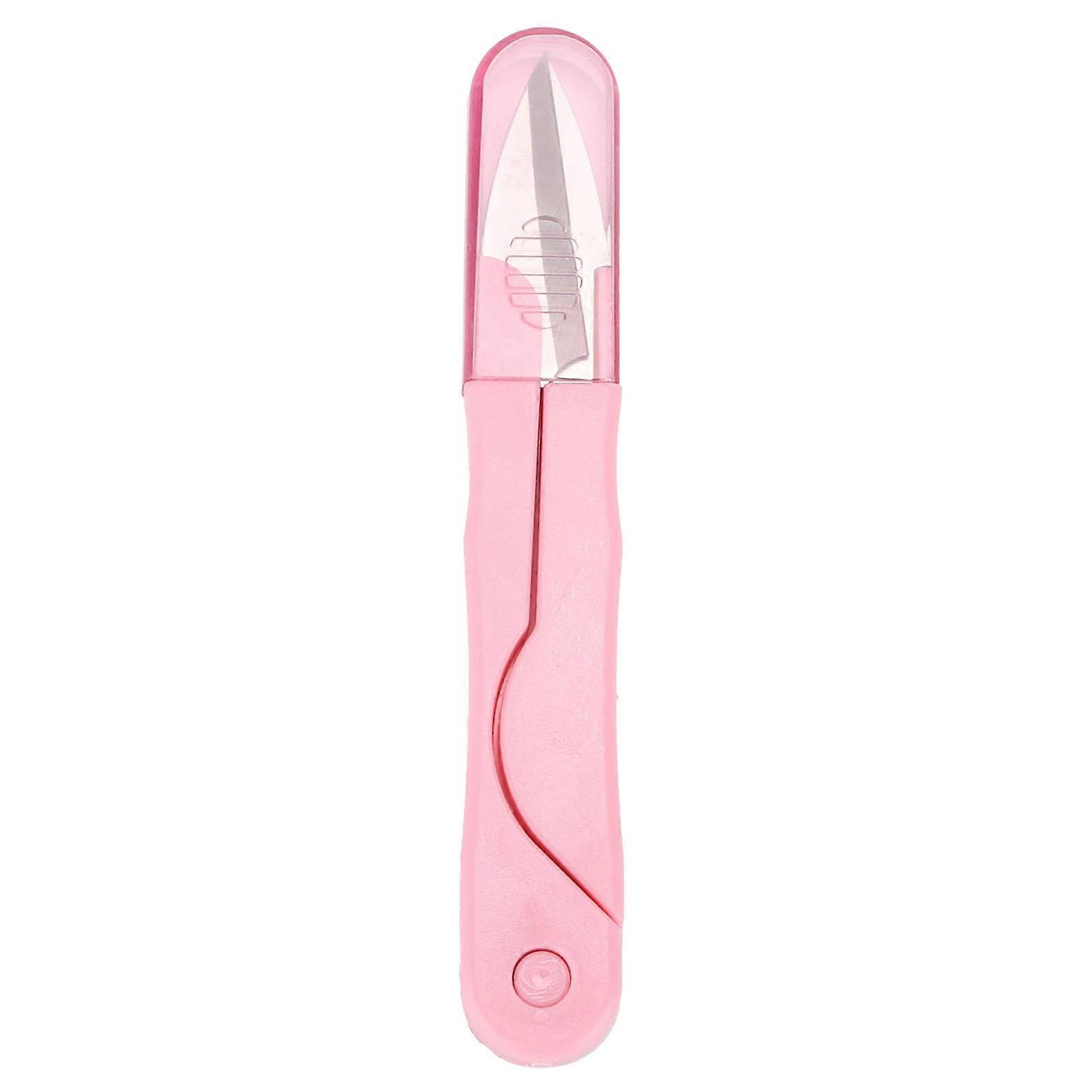 Mini ciseaux à coudre portables en acier inoxydable avec couvercle pour couture domestique, bricolage, rose