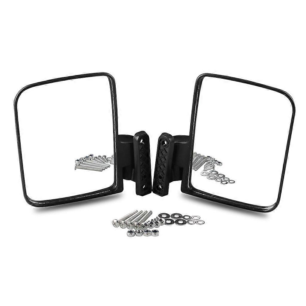 2Pcs Golf Cart Convex Rear View for Club Car Upgrade Large for Vision Design Rear View Mirror Clear Glass Black