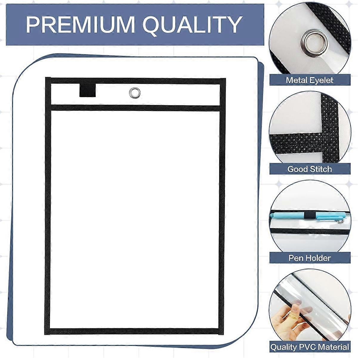 Pack of 80 Dry Erase Pockets, Reusable Work Ticket Holder