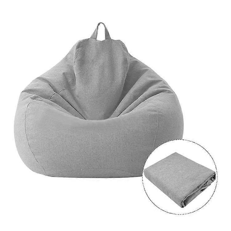 Lazy Sofa Bean Bag Chair-Light Gray Fabric Cover,100x120cm-Light Gray