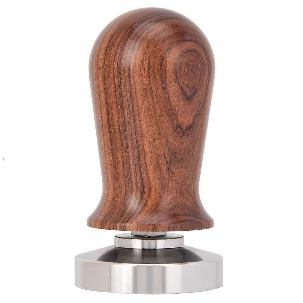 Flat Base Coffee Tamper 51mm, Wooden Handle Stainless Steel Espresso Hand Tamper Tool for Home and Office Use