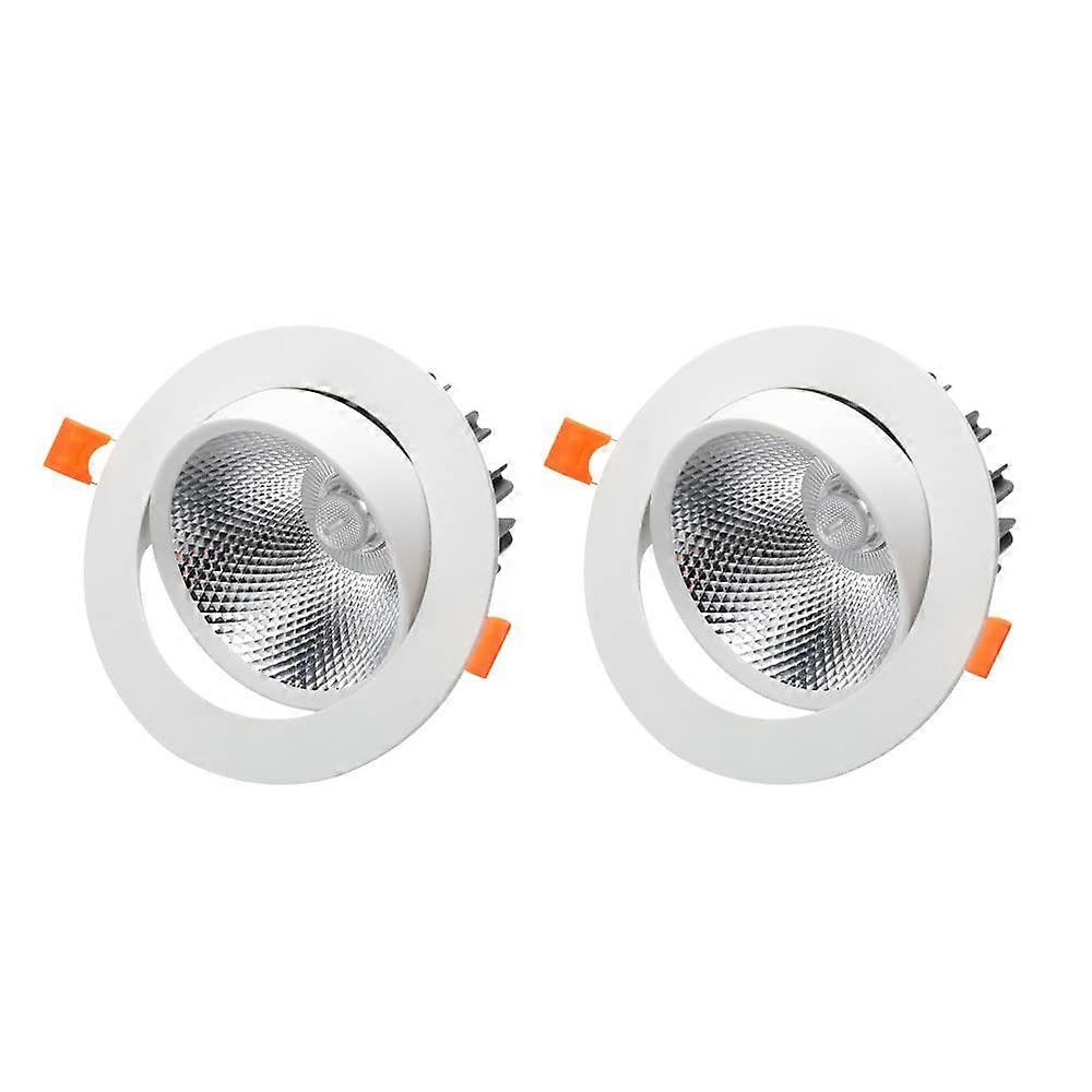 2 Pcs Ceiling Spotlight Led Accent Recessed Lighting, Spot Adjustable Round Spotlight Fixture, White