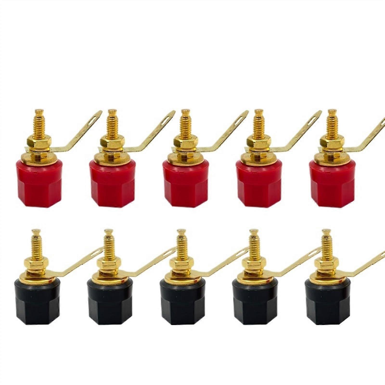 40pcs Gold Plated Amplifier Speaker Binding Post 4mm Banana Speaker Terminal Binding Post for Connector(40 Red)