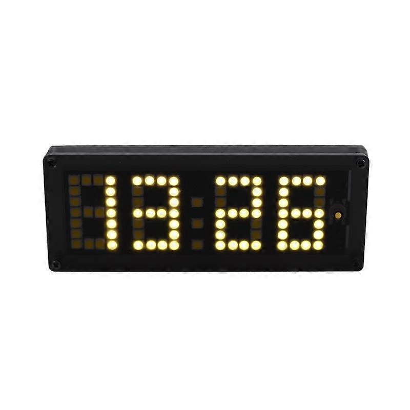 LED Dot Matrix Clock Car Thermometer Battery Voltage Measurement 3 in 1 White