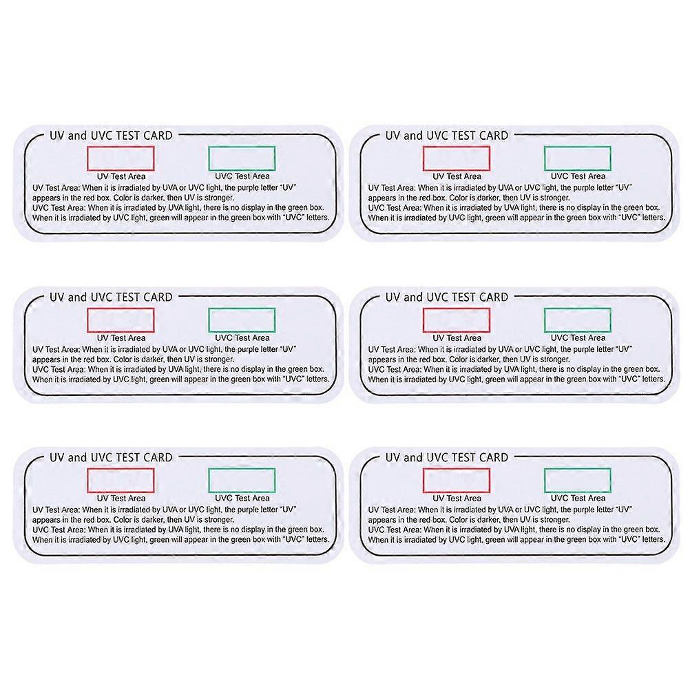 6pcs Light Test Cards Portable UVA UVC Test Cards Suitable for UV Test Area and UVC Test Area