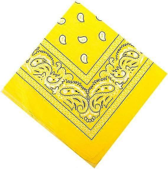 DIY Bandana/Scarf Yellow square with pattern 56 x 56 cm cashmere scarf paisley in multi-purpose Cotton