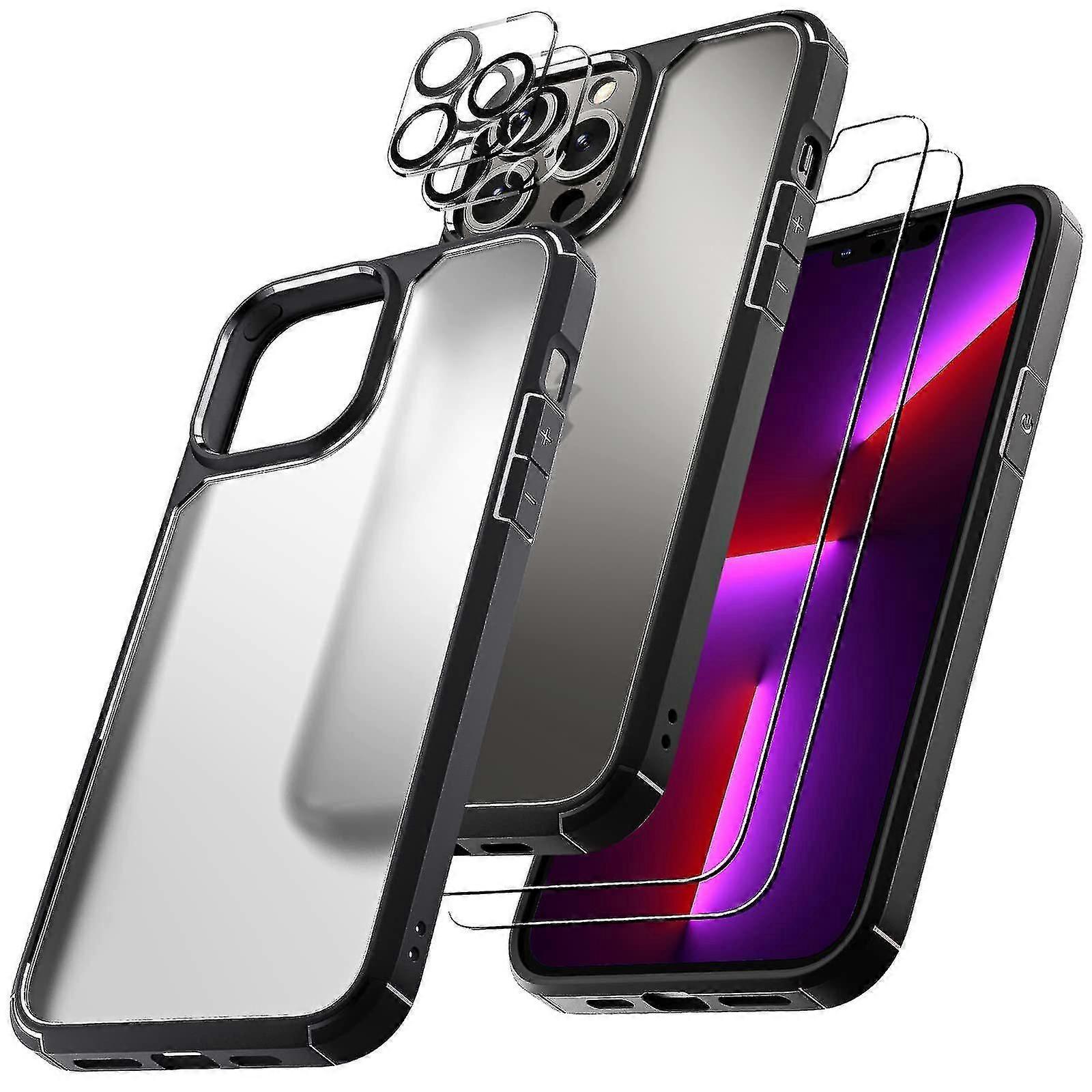 Clear Case Compatible Iphone 14 Pro Max/14 Pro/14 Plus With 2 Screen Protectors 2 Camera Lens Protetor