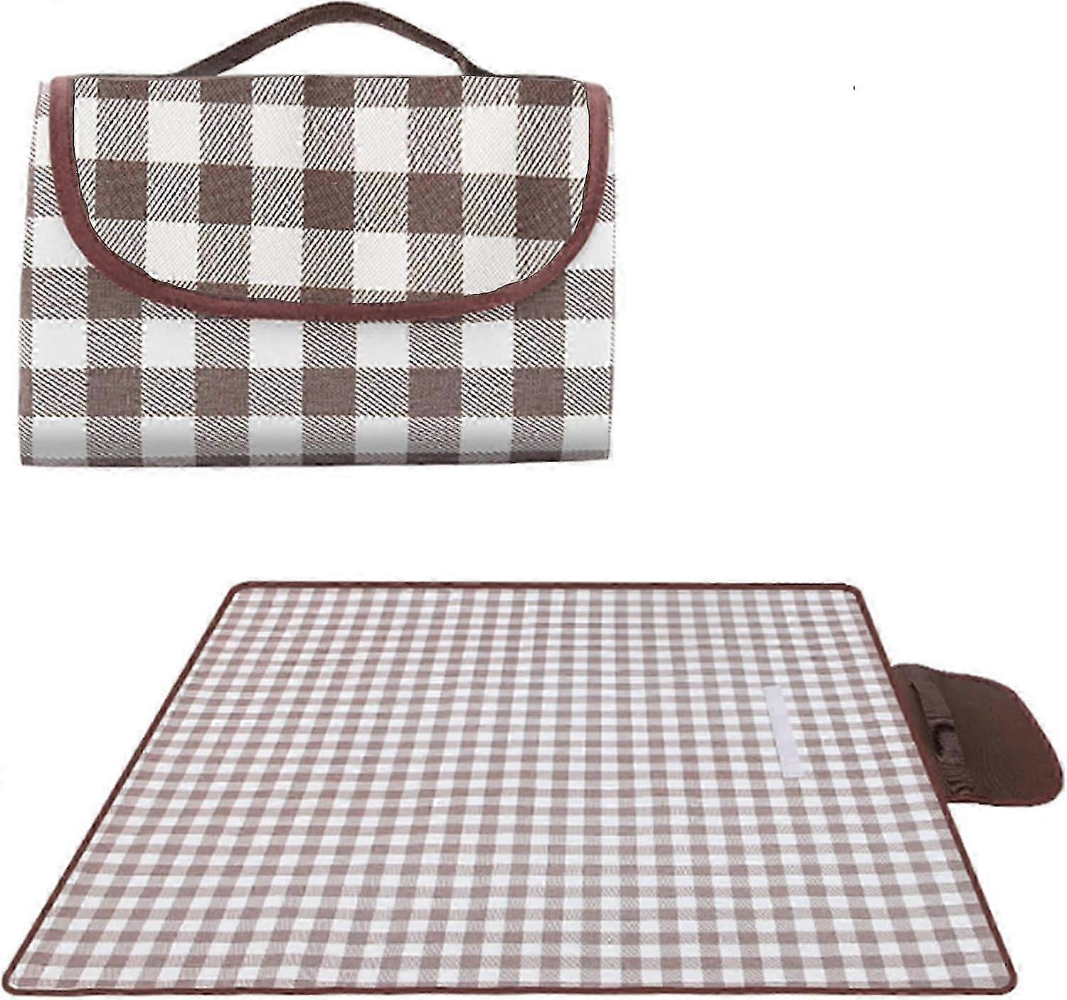 LM Picnic Blanket 200 x 200 cm, Portable Picnic Mat, Picnic Blanket Foldable Picnic Tablecloth, Picnic Blanket with Handle for Camping, Picnic, T QKJ