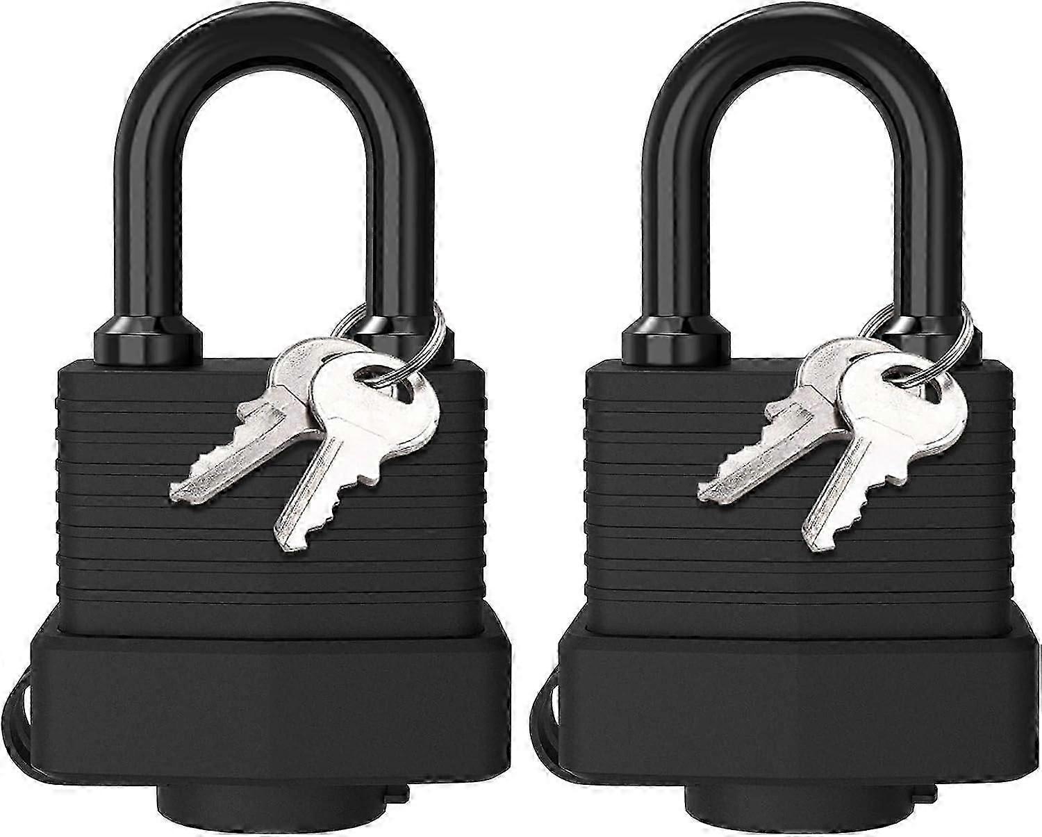 Waterproof Padlock, 2 Pieces Keyed Padlock with Thermoplastic Protection, Heavy