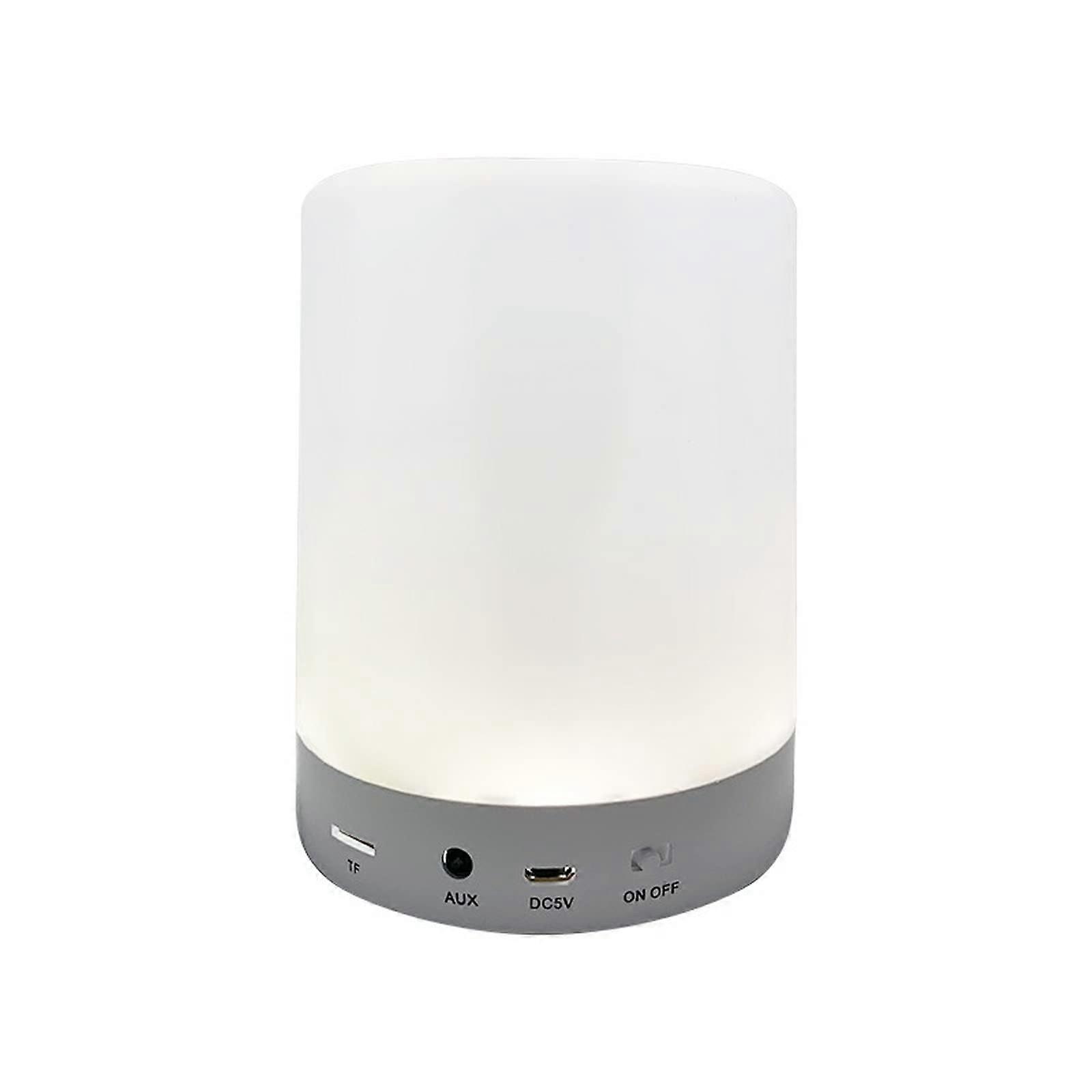 Stereo Audio Bluetooth Table Lamp Rechargeable Bluetooth Speaker Colorful Lamp Night Light Speaker (No time Display)