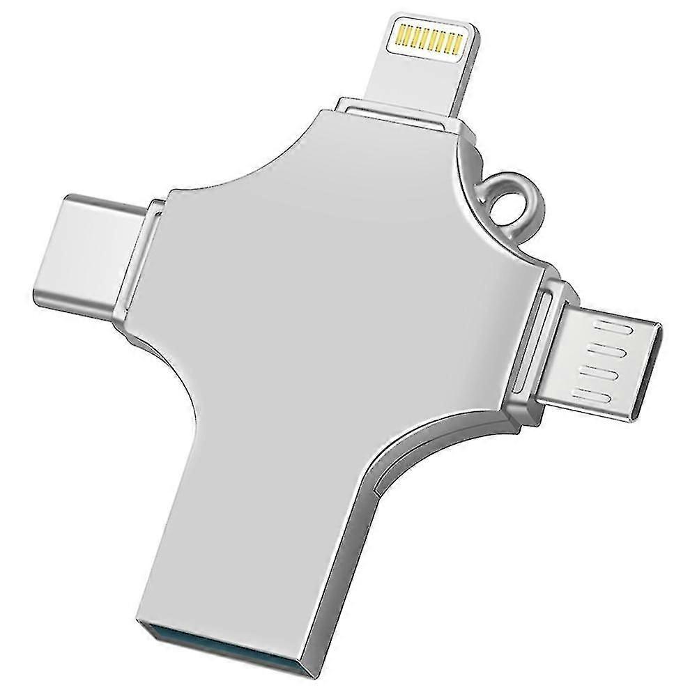 256G 4-in-1 USB Flash Drive Fast Read and Write Speed USB 3.0 External Storage Thumb Drive for Phone
