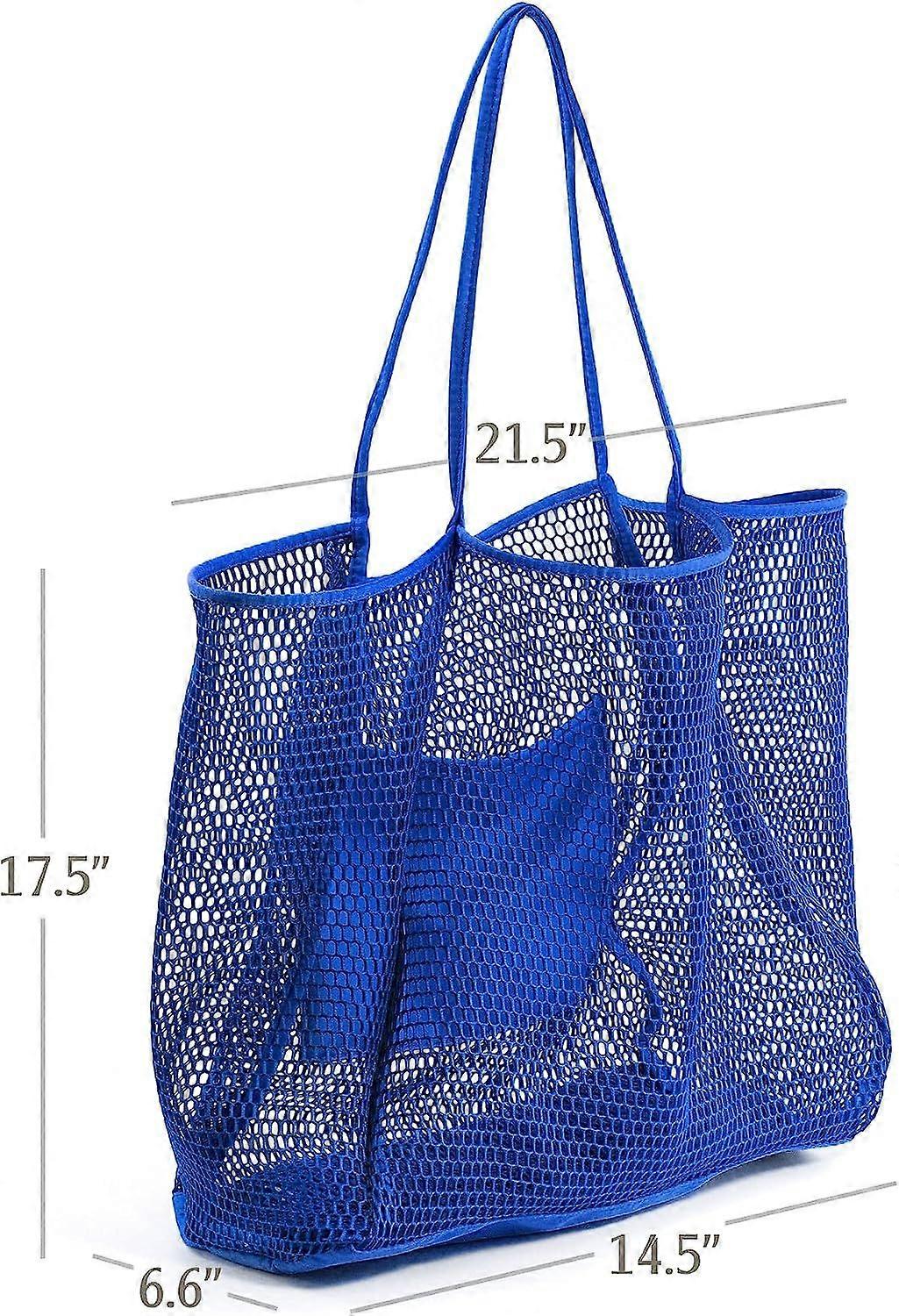 Mesh Beach Tote Bag, Blue