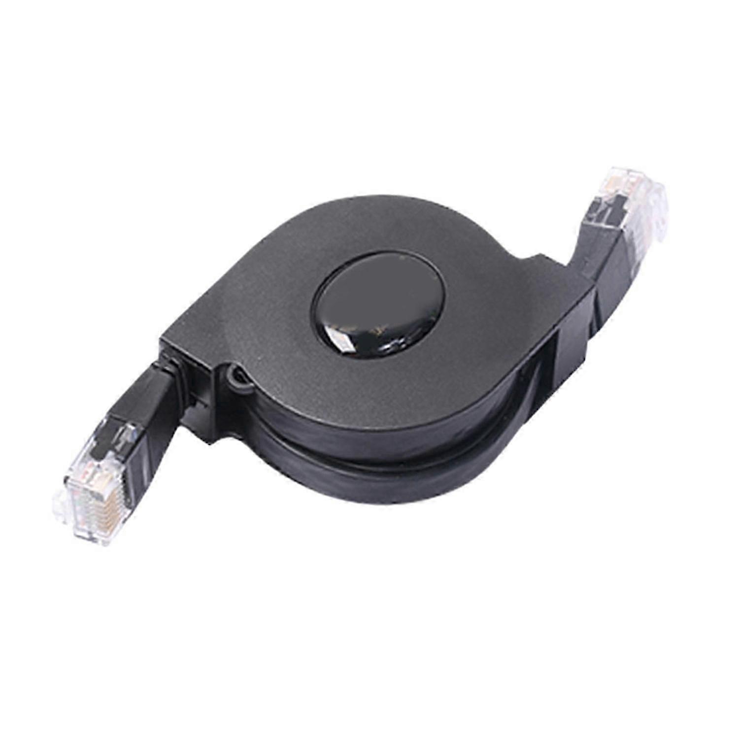 Retractable Computer Network Cable 1M/2M Adjustable Length Cat6 Universal Compatibility 6 Flat