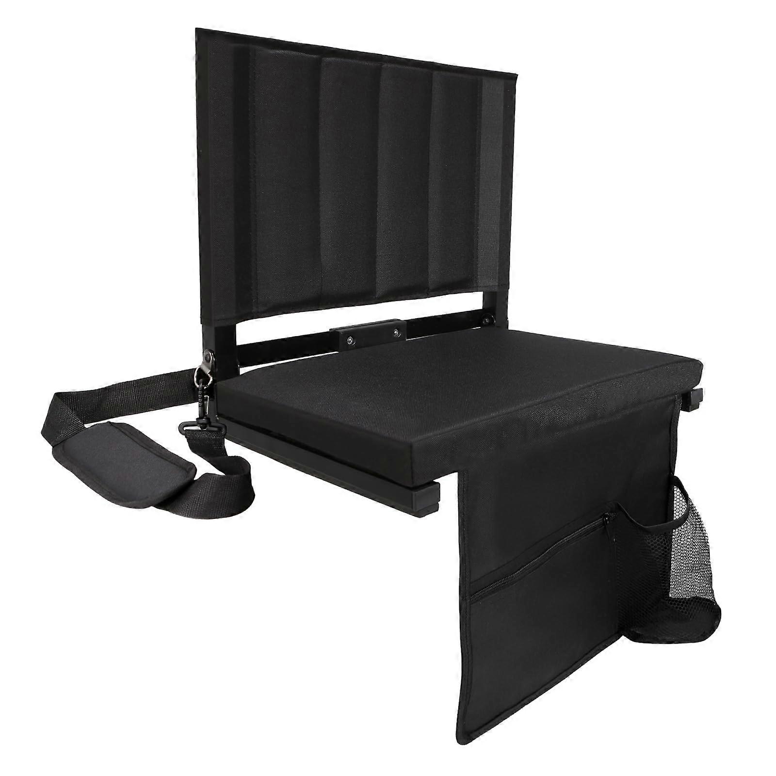 Stadium Seats with Back Support, Padded Bleacher Chair with Cushion, Shoulder Strap 3CM Thick