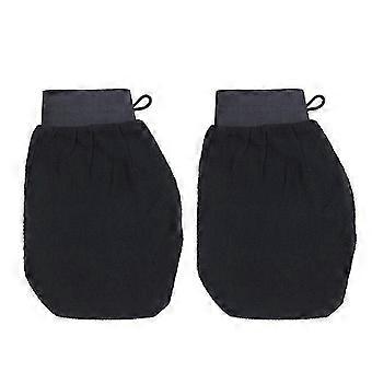 2pcs Scrubbing Glove Women Scrubbing Towel Double Side Spa Scrubbing Towel Dead Skin Removal Black