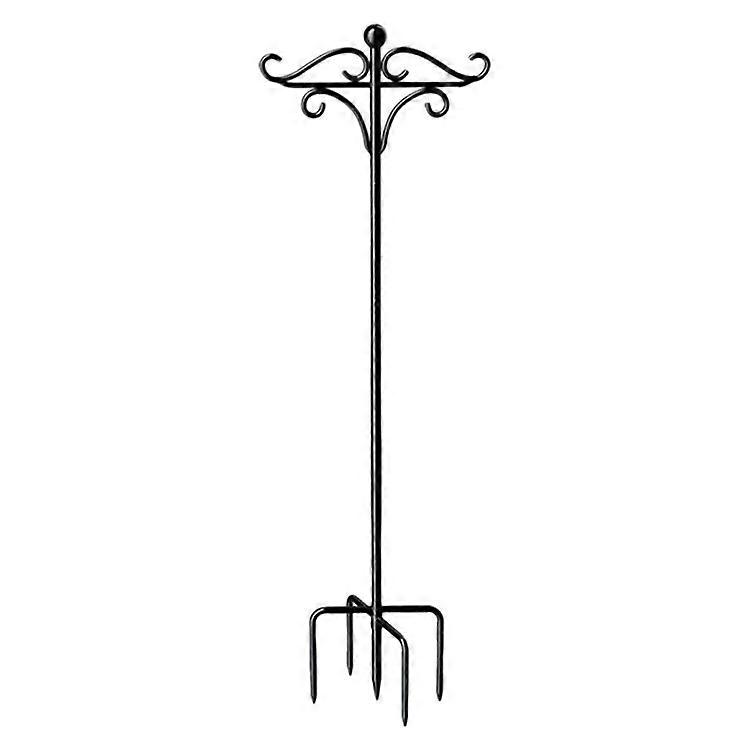 JL02 92-inch Outdoor Shepherds Hook Bird Feeder Pole with 5 Prongs Base for Hanging Plant Baskets Lanterns