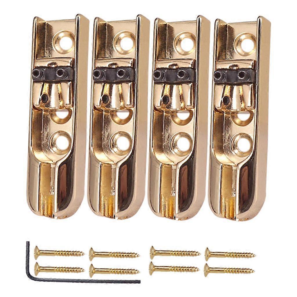 of 4 pieces single bridge for 4 string bass guitar gold