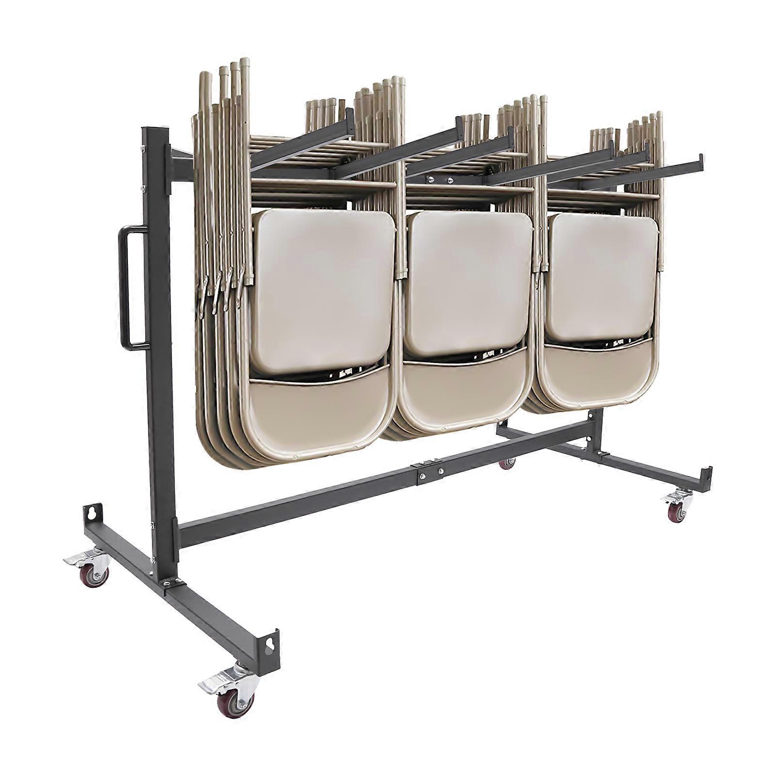 180cm 42 Chairs Capacity Cart Folding Table and Chair Cart Folding Chair Rack with 4 Casters