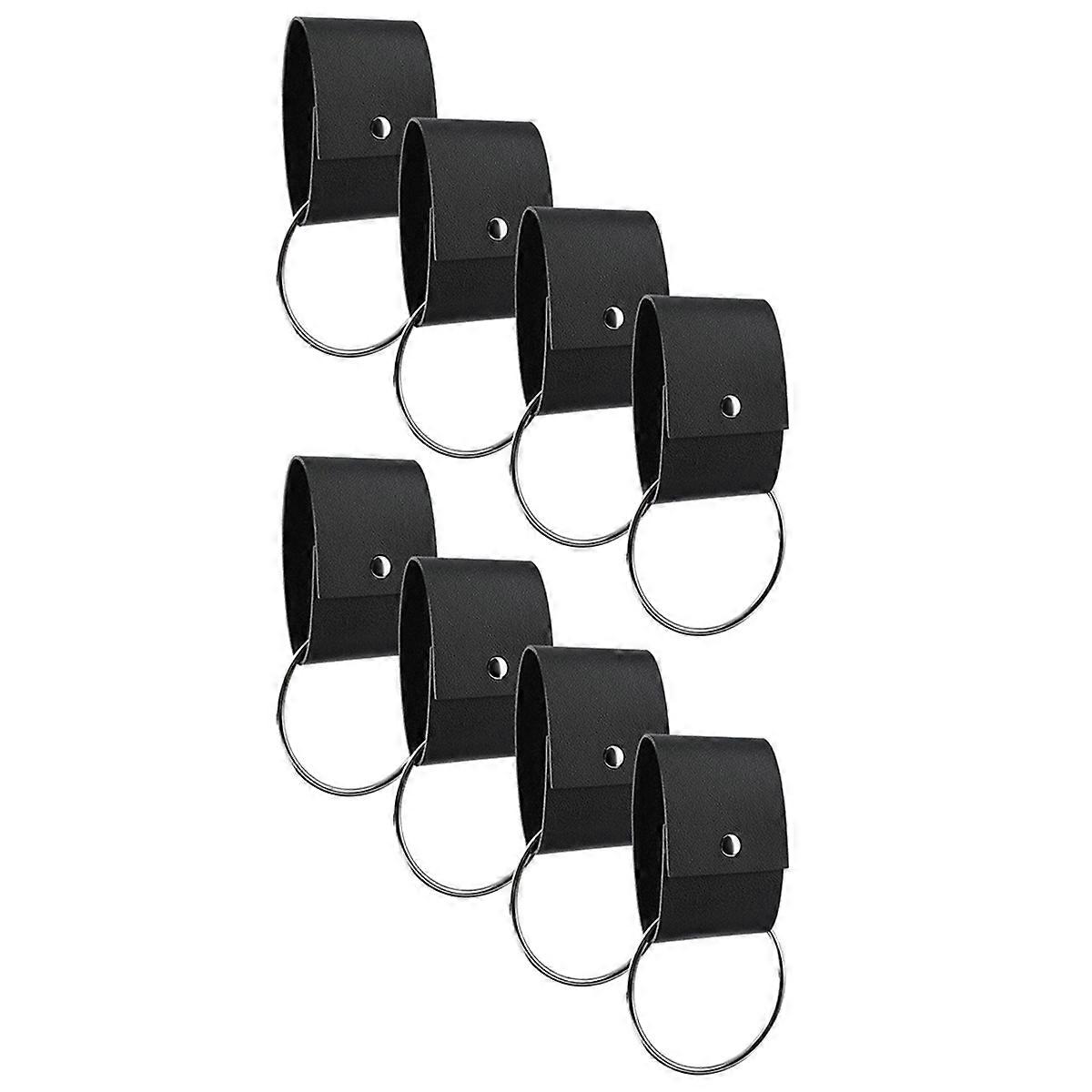 8 PCS Leather & Metal Towel Ring Holder for Kitchen Dish Towels Holder with Loop Oven Door Hanger G