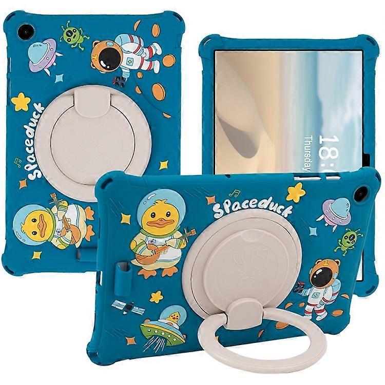 Compatible For Samsung Galaxy Tab A9+ X216 Case Cartoon Design Rotatable Kickstand Silicone Tablet Cover