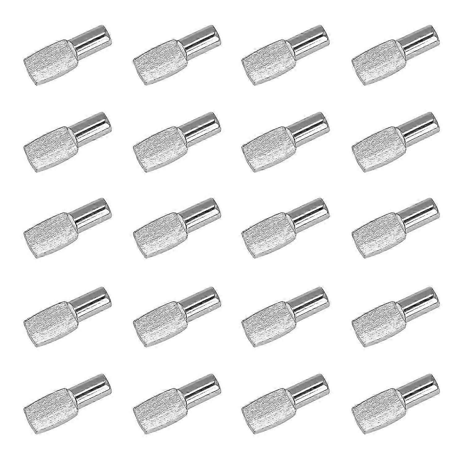 20Pcs 5mm Shelf Support Cleats, Nickel Plated Metal Plate Brackets for Cabinet Office Accessories, Suitable for Various Shelf Types, 19mm Si