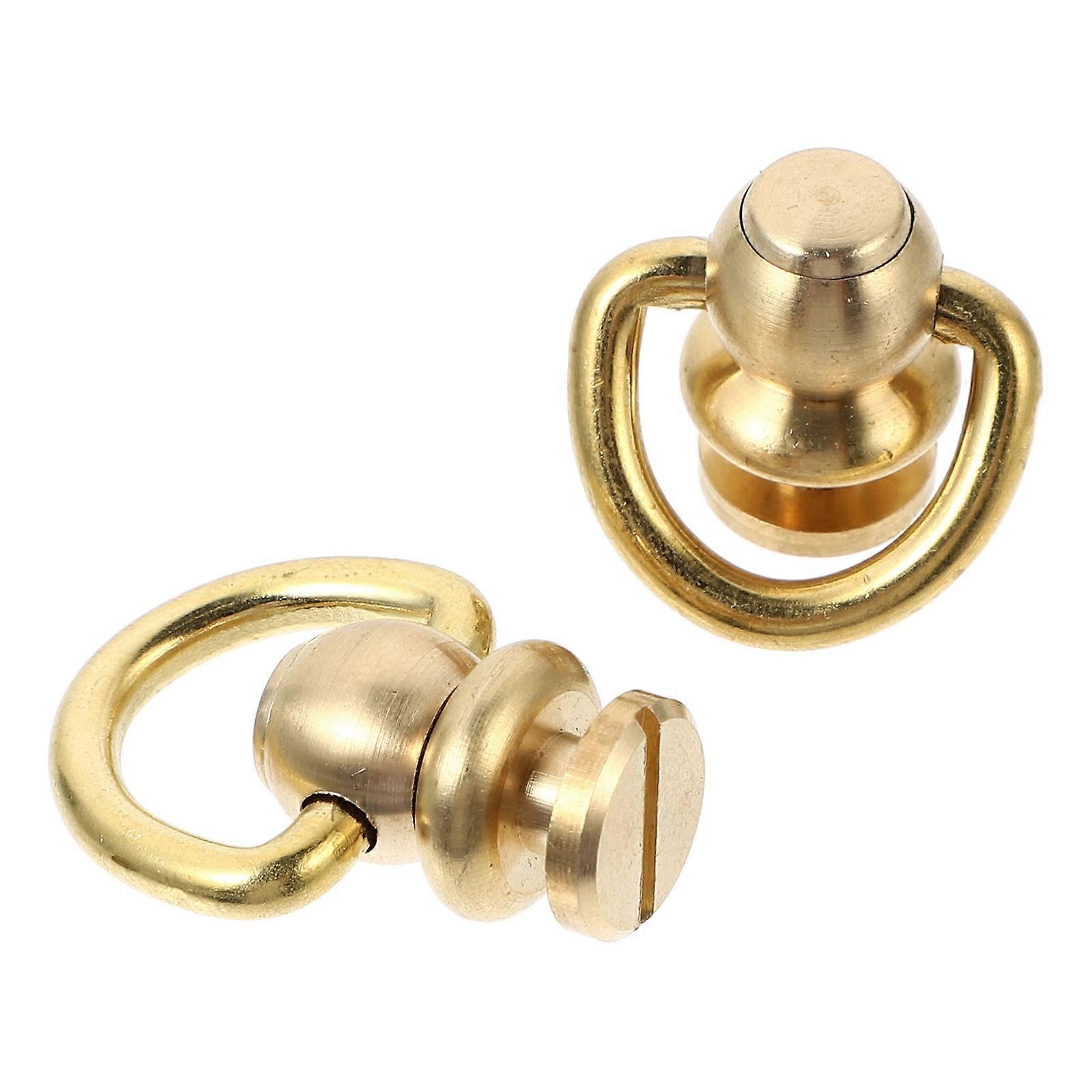 Golden 2Pcs Brass Bag Buckles for Practical Handbag Function