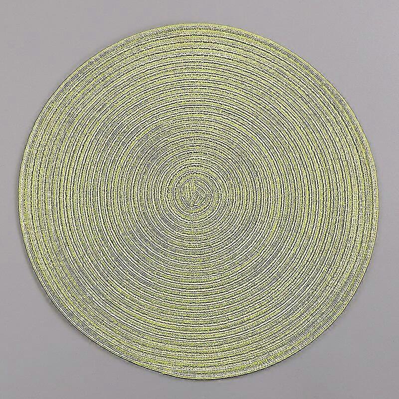 北欧織りラウンド滑り止めコースタープレースマット断熱マグマット家の装飾イエロー18cm