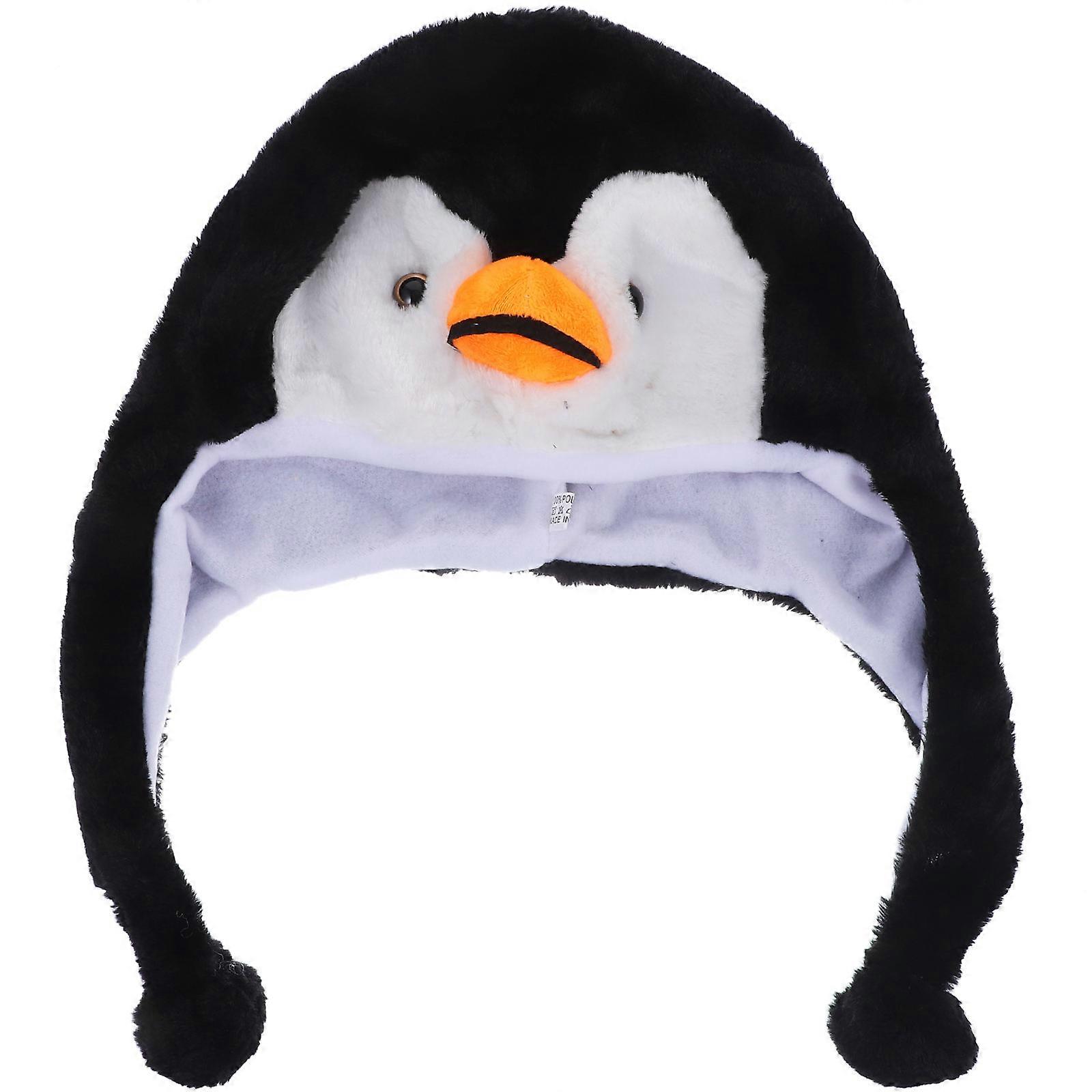Durable Penguin Plush Hat with Cartoon Ears, Keeps You Warm During Months