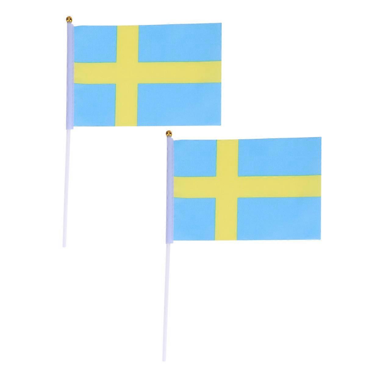 50pcs Handheld Sweden Flags – Lightweight Miniature Country Flags for Parties, Sports Events & Celebrations – Perfect for Cheering & Decorations