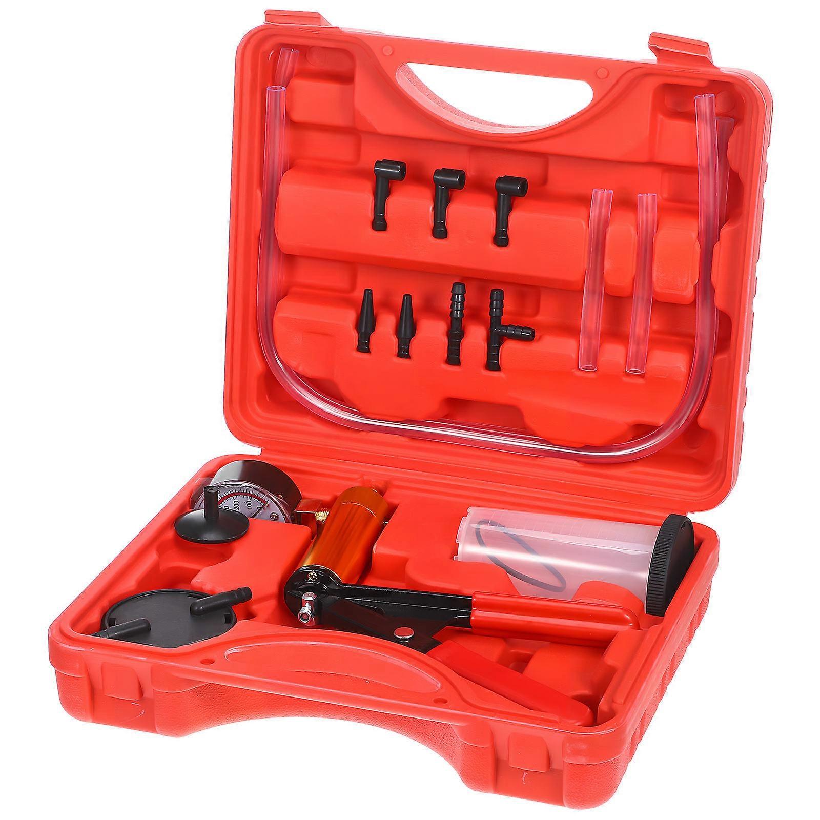 Handheld Brake Tester Pressure Pump Fluid Bleeding Tool for Car Use Assorted Color Plastic and Copper