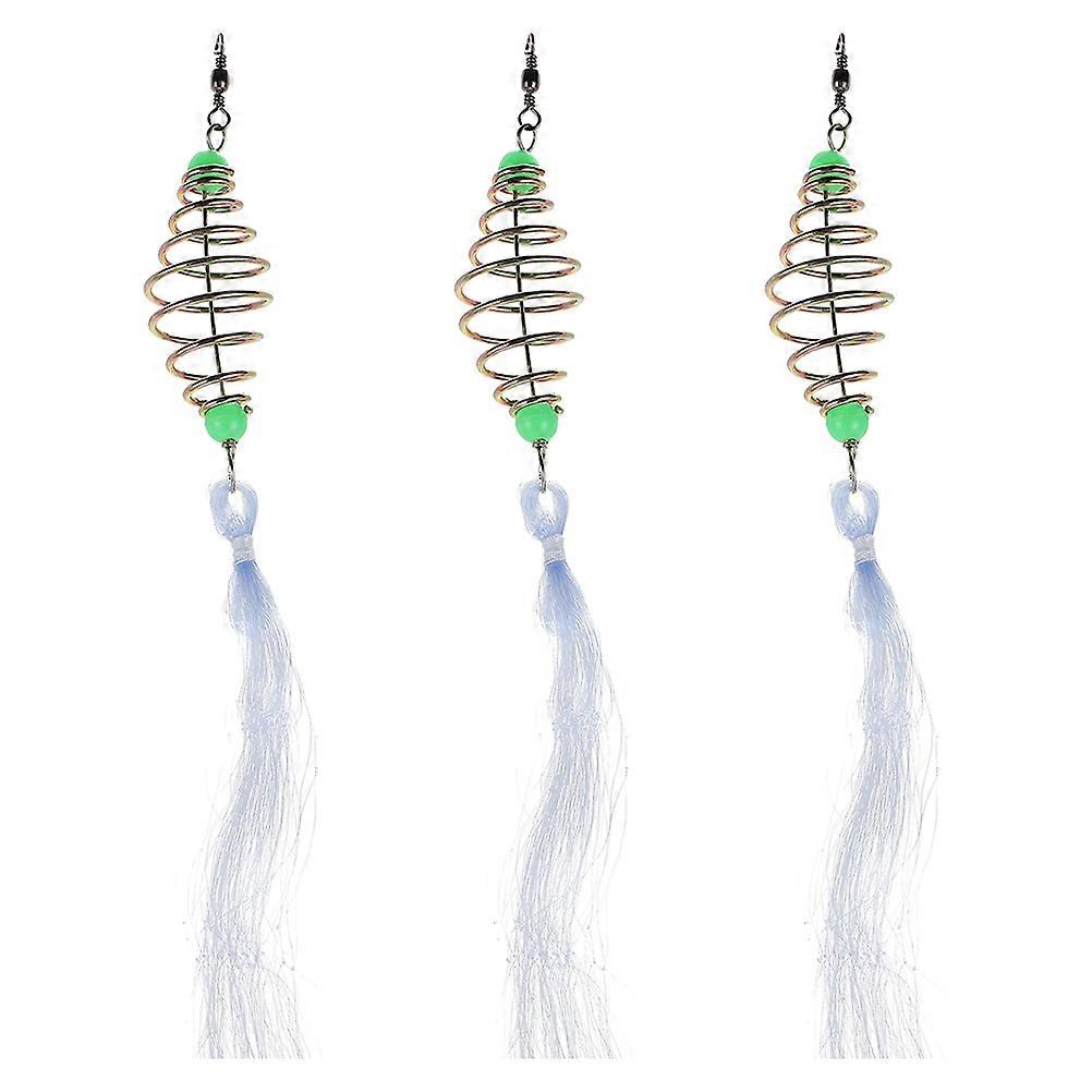 3pcs Durable Fishing Nets with Spring Bait Holder for Outdoor Adventures