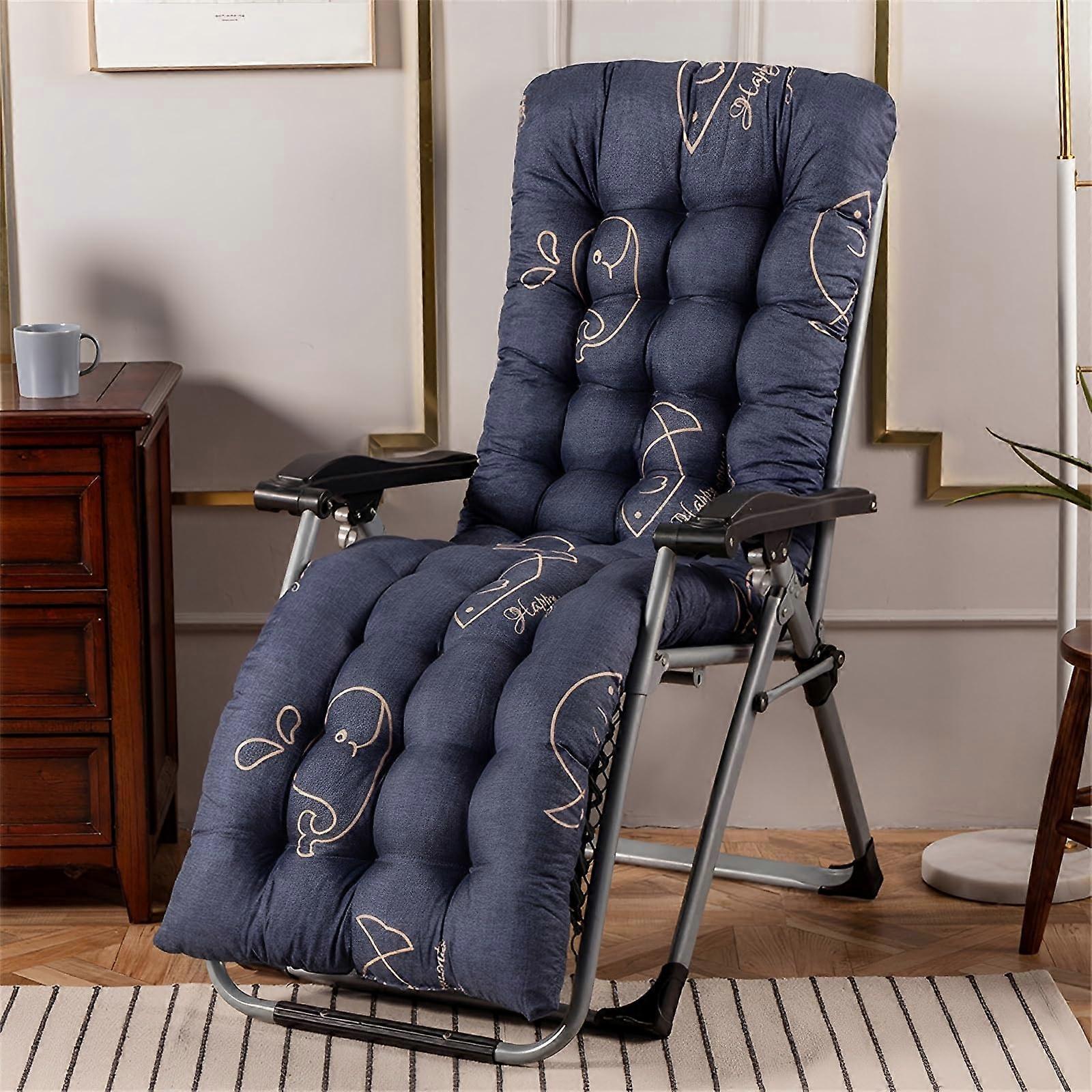 Lounger Cushion with NonSlip, Garden Lounger, Soft Comfortable (Whale, 48 x 170) Ref: 6370