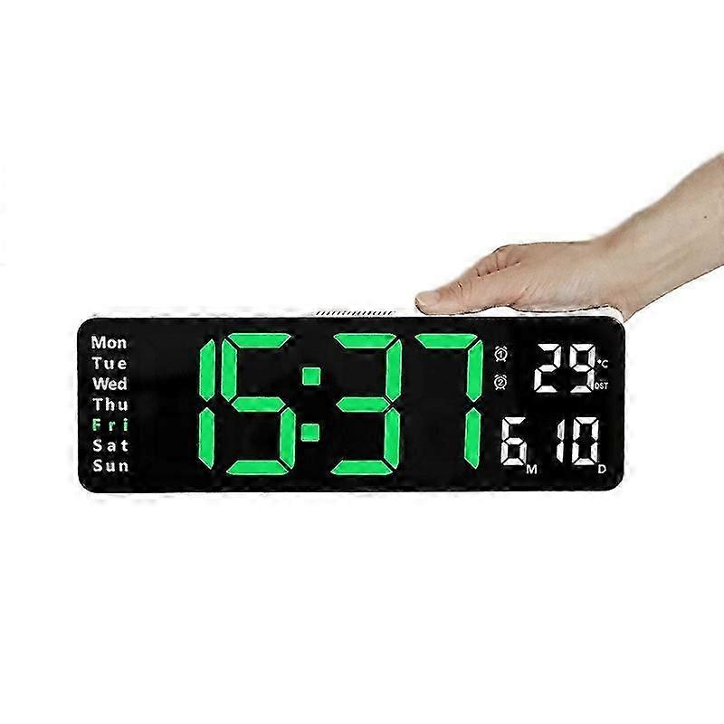 Digital Wall Clock Alarm Clock Remote Control Power Off Memory Table Decor Multi-color Optional