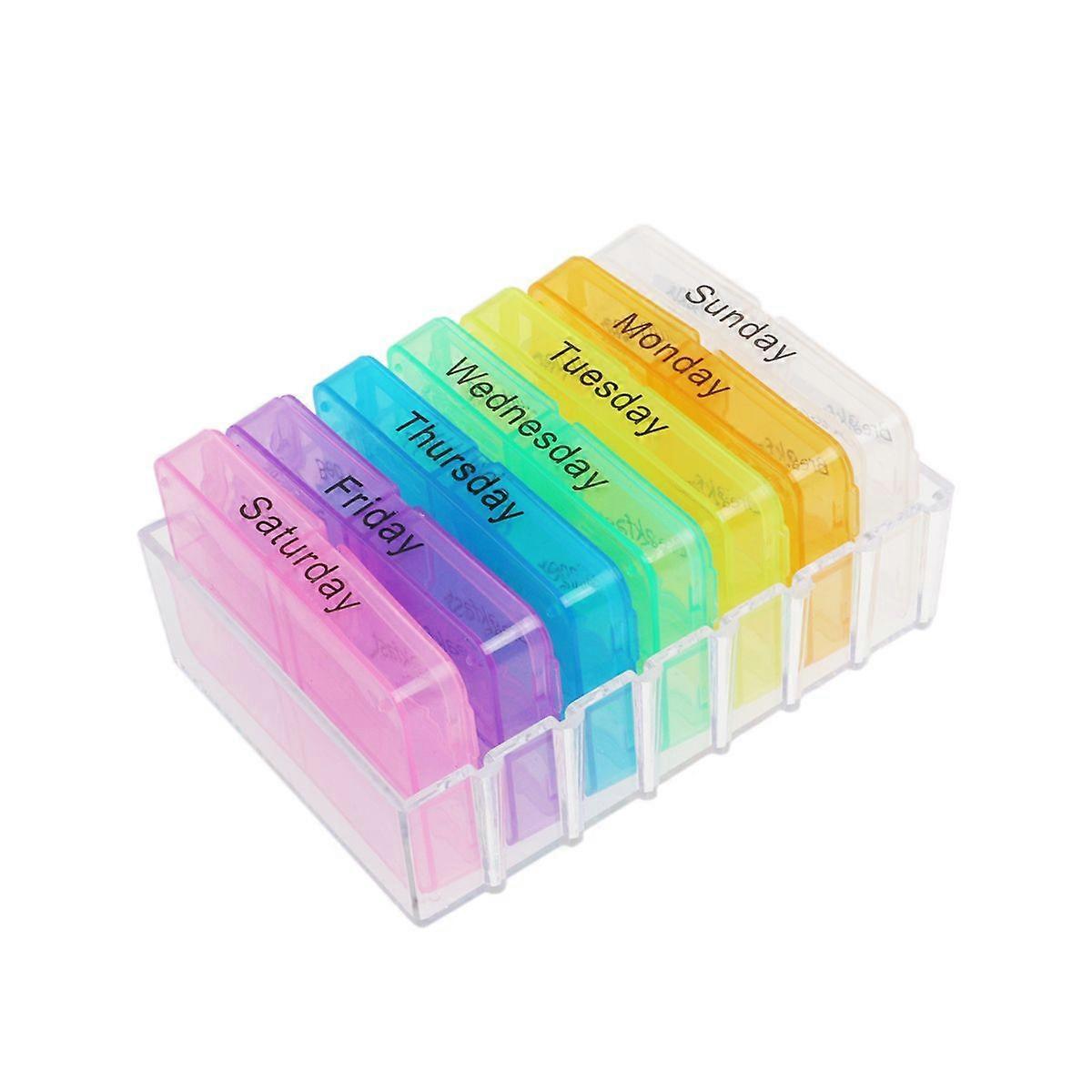 Portable 7 Day 28-Cell Tablet Pill Medicine Boxes Holder Daily Pill Storage Case Container Organizer