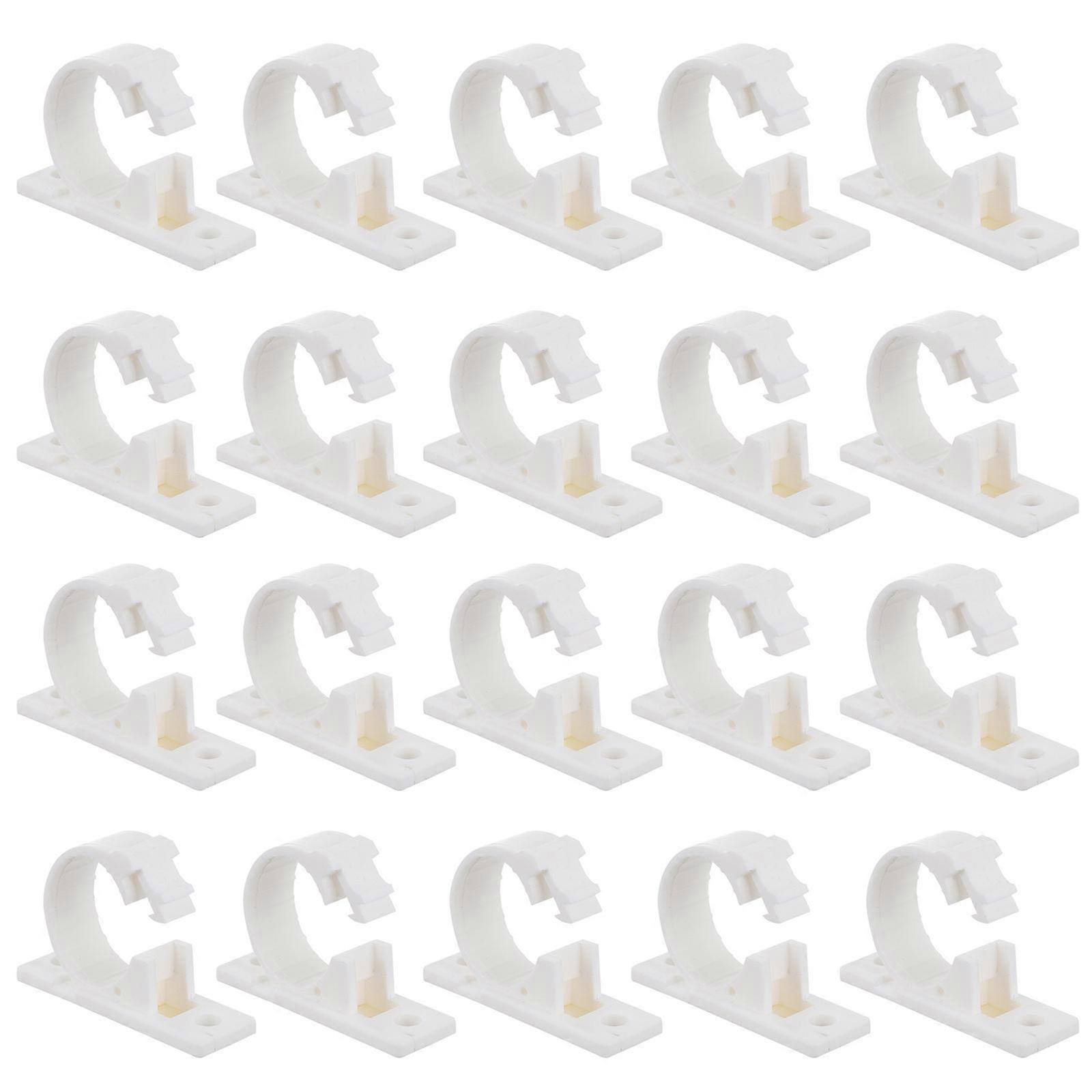 Wire Management Clips Self Adhesive Cable Clips Home Users White 4.8X3CM 20Pcs