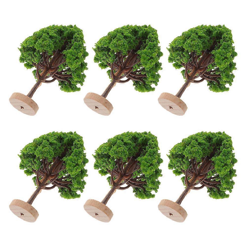 Micro Landscape Model Tree Miniature Trees for Models Realistic Design Green 4.5cm Tree Height 6Pcs