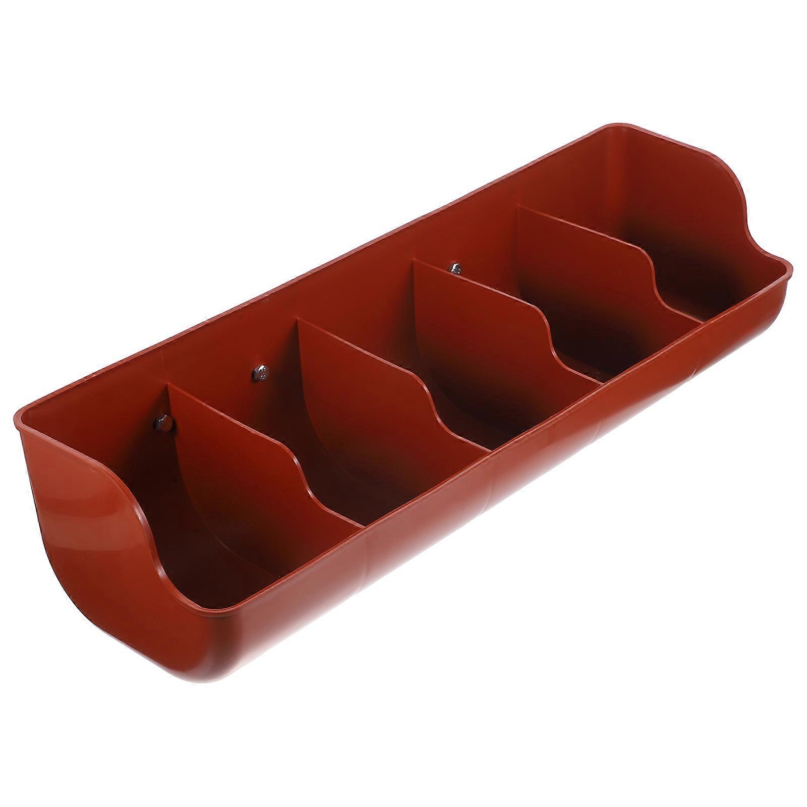 Pig Troughs Plastic Pig Feeder Easy to Install Rectangular 5-Compartment Pigs 54.00X16.00X8.00CM Wear Resistant 1Pack