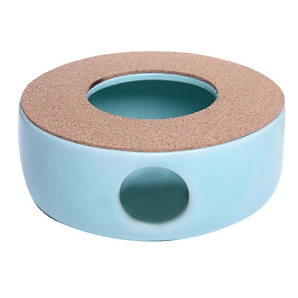 Ceramic Tea Heater Blue Home Office Use Tea Warming Milk Warming 15x15x6.5cm 1PC