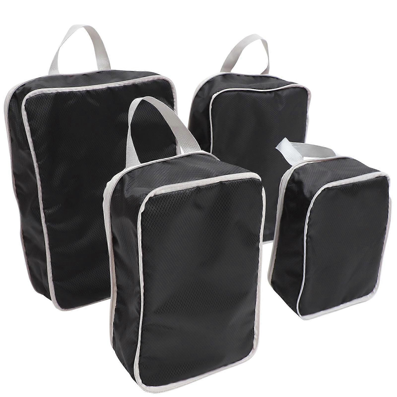 Suitcase Organizer Bags Compression Technology Hiking Gear 40X29cm 4Pcs Black Secure Closure