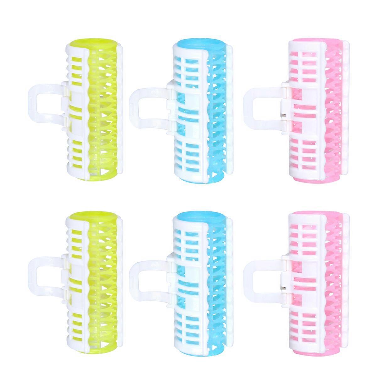 Curling Rollers Round Shape Air Bangs Small Size Plastic Hair Rollers 6Pcs