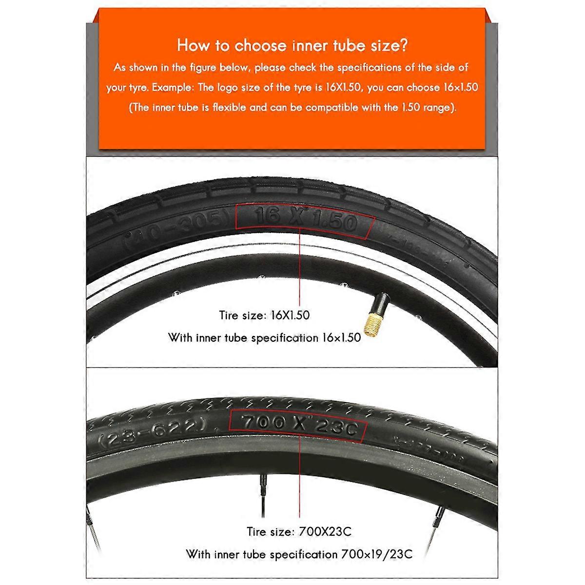 4X Folding Bike Inner Tube 16Inch X 1-3/8 349 Inner Tube Bicycle Tire for